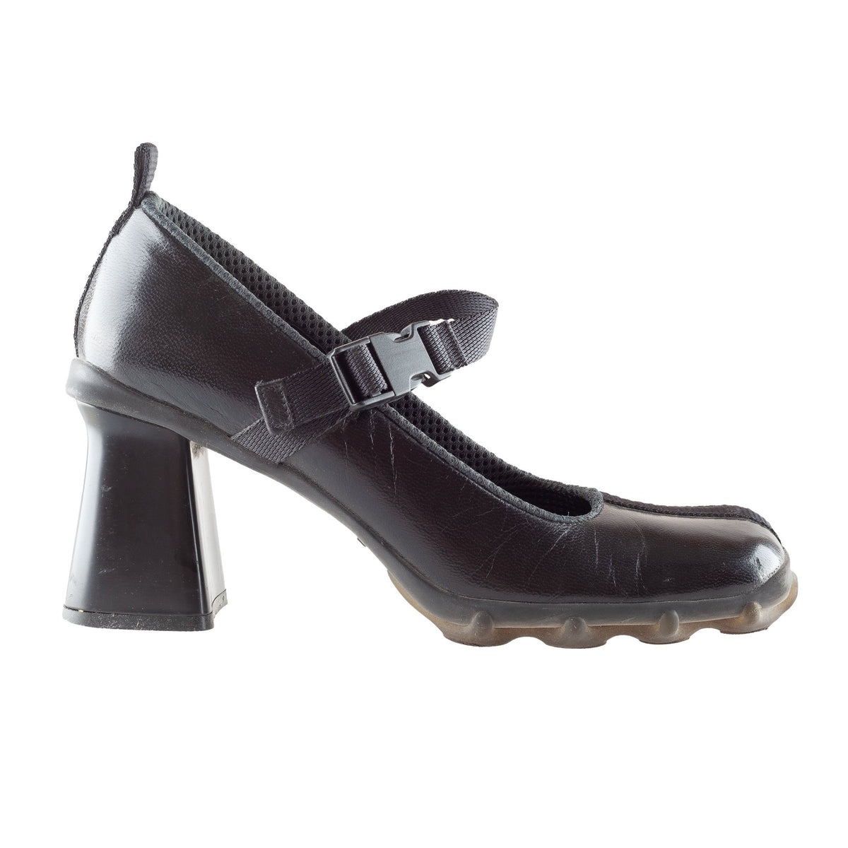 Miu Miu F/W 1999 Mary Jane Bubble Sole Buckle Black Heels – VOODOO 